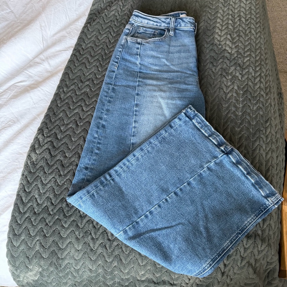 Zenana Wide Leg Side Panel Soft Stretch Jeans NWOT - Picture 9 of 13